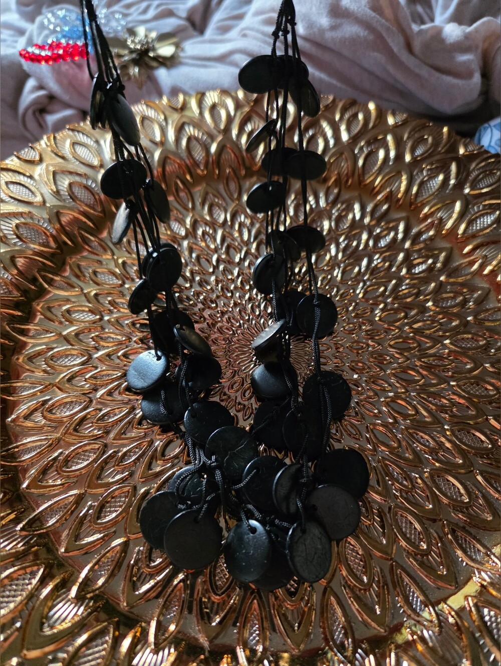 Black Wooden Statement Necklace